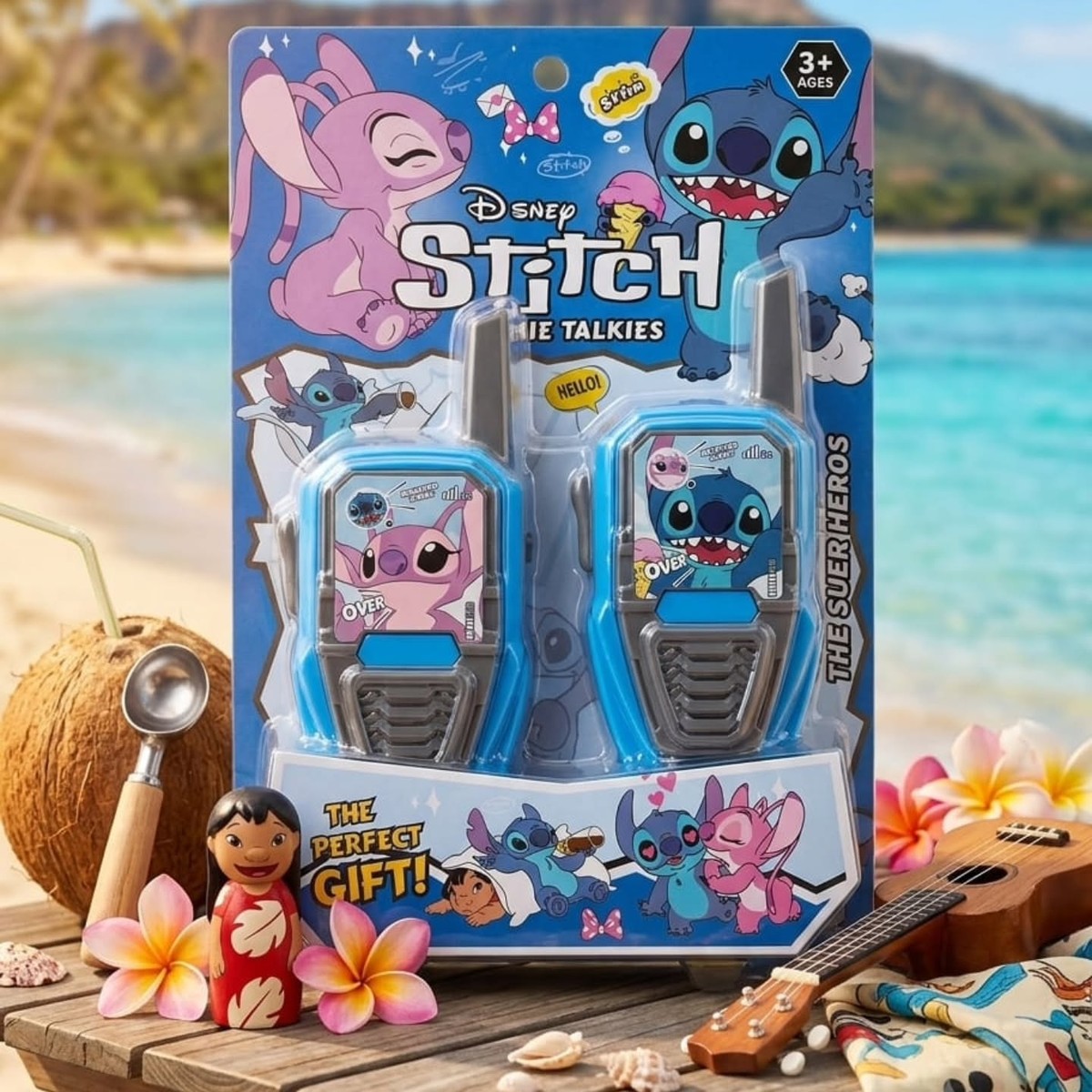 Lot de 2 talkies-walkies Disney Stitch et Angel dans leur blister, dès 3 ans