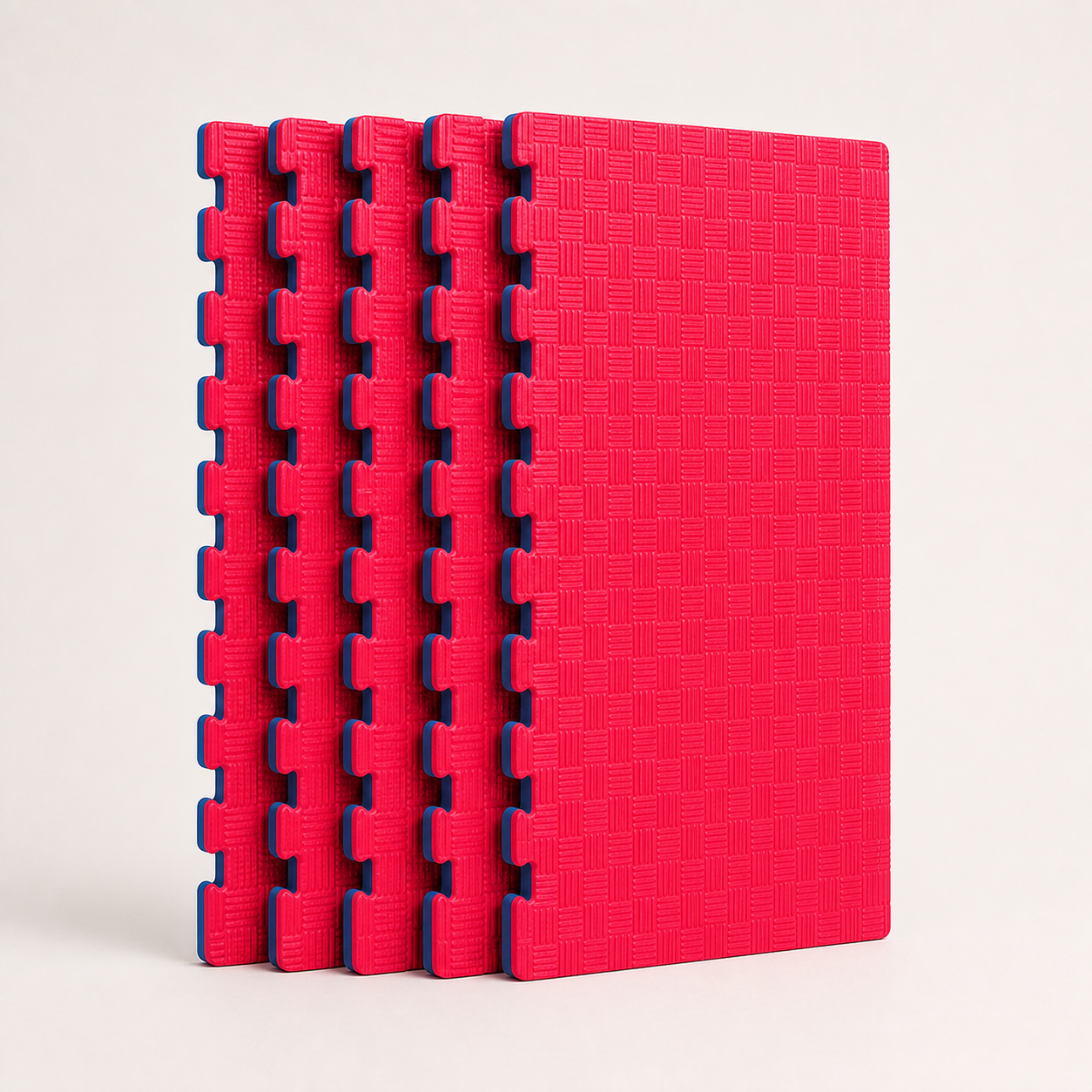 Tapis puzzle en mousse EVA réversible rouge — dalles emboîtables