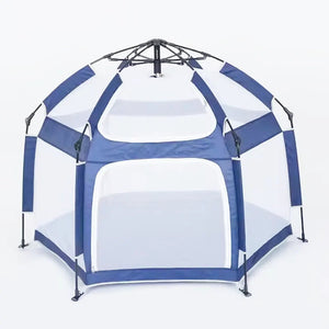 Tente et parc de jeux pop-up hexagonale bleu marine avec parois en filet