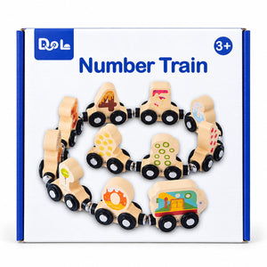 Boîte du Train des chiffres en bois magnétique Number Train avec badge 3 ans et plus