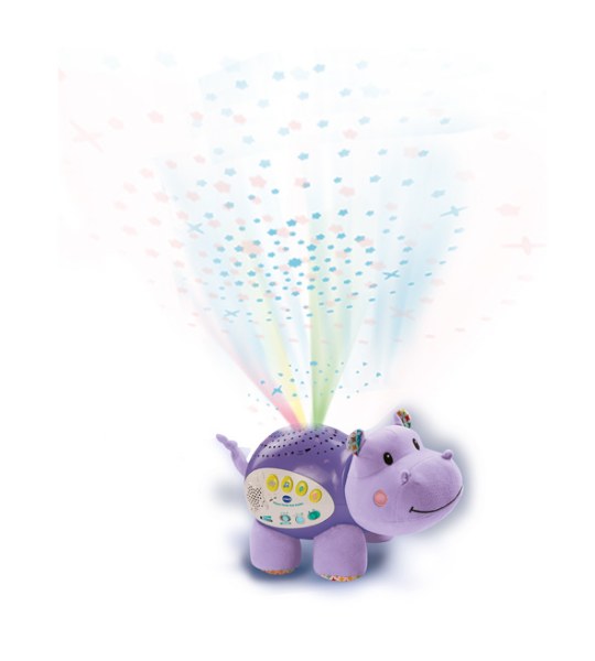 Hippo Dodo VTech projetant un ciel d'étoiles colorées au plafond