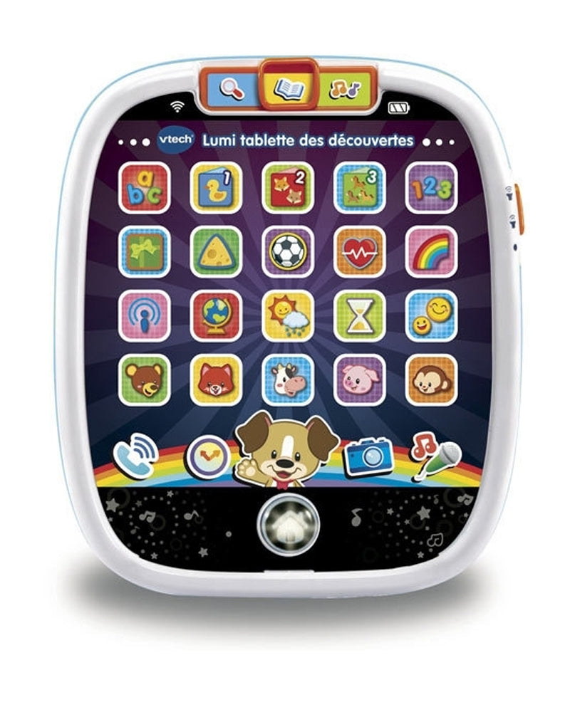VTech Lumi Tablette des découvertes bleue avec ses 25 icônes colorées et son chiot