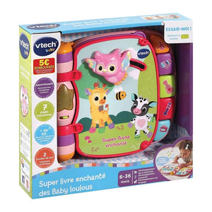 Boîte du Super livre enchanté des Baby loulous VTech, 6-36 mois, 7 pages interactives