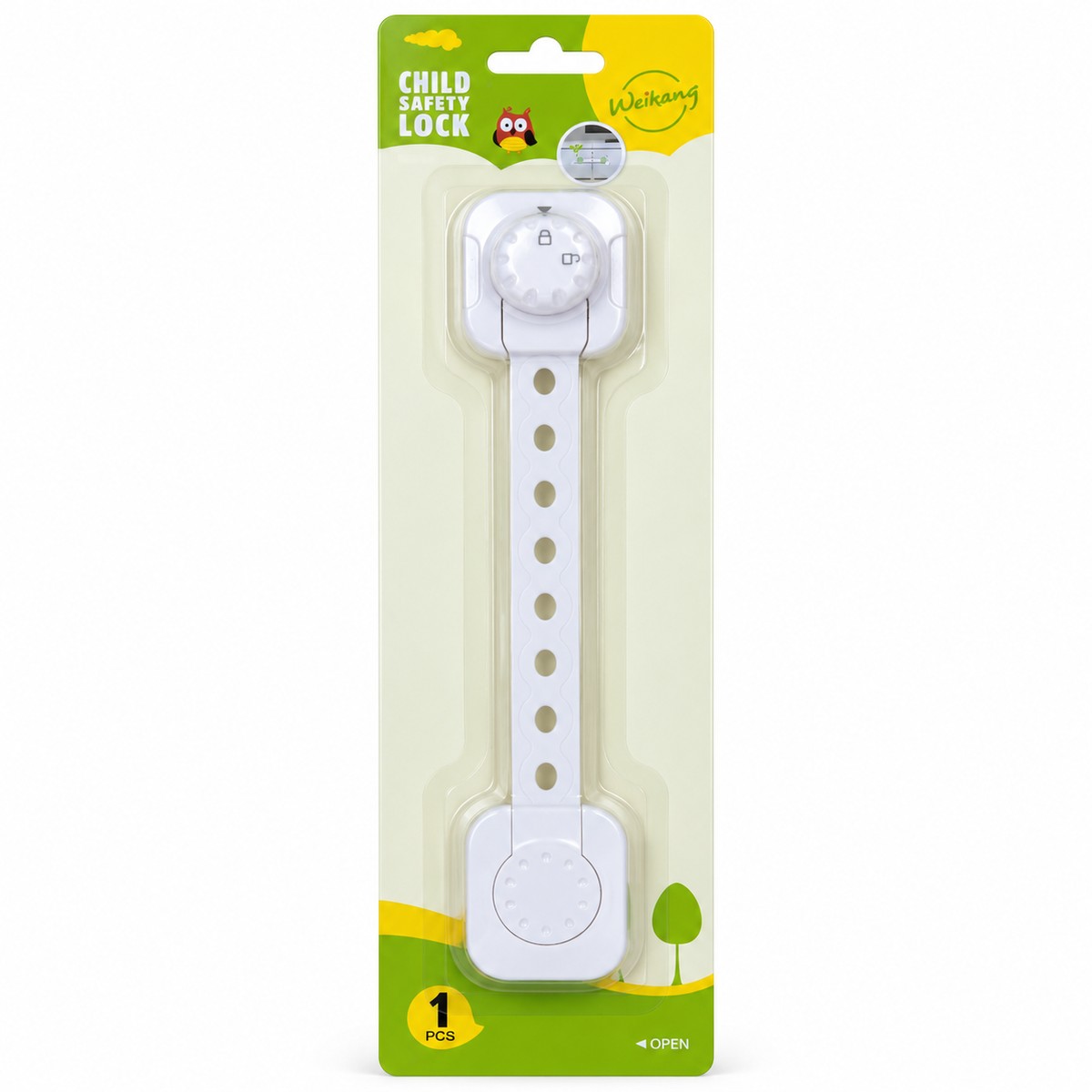Blister Weikang Child Safety Lock, bloque-porte à molette blanc, 1 pièce