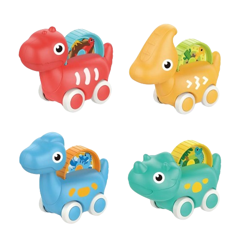 Ensemble de 4 véhicules dinosaures - HUANGER