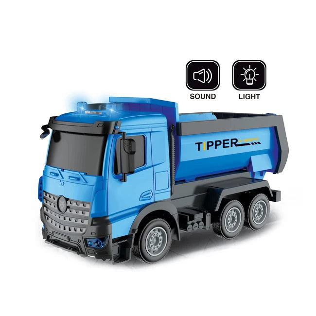 Camion-benne avec lumière et son - BLEU