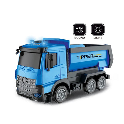 Camion-benne avec lumière et son - BLEU