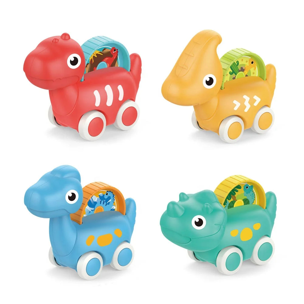 Ensemble de 4 véhicules dinosaures - HUANGER