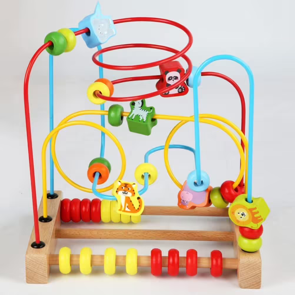 Boulier avec labyrinthe animaux en bois