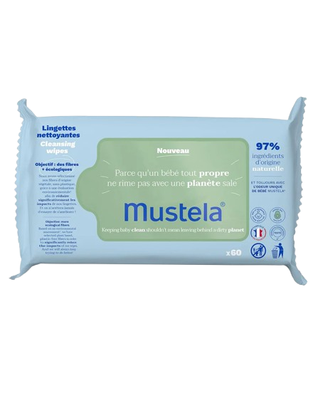 Mustela lingettes nettoyantes à l'avocat BIO - 60 unités