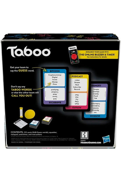 Jeu Taboo classique, jeu de mots à deviner, pour ados et adultes, dès 13 ans, jeu de société pour 4 joueurs et plus