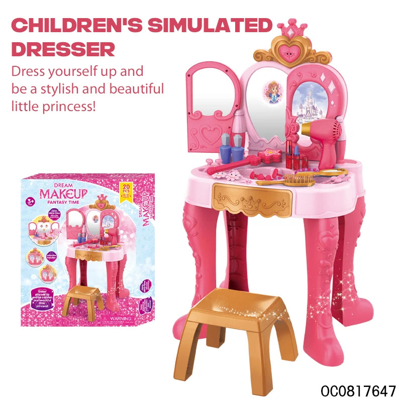Coiffeuse princesse avec tabouret