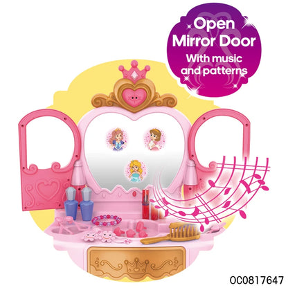 Coiffeuse princesse avec tabouret