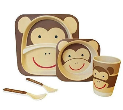 Ensemble vaisselle 5 pcs en Fibre de Bambou - Singe