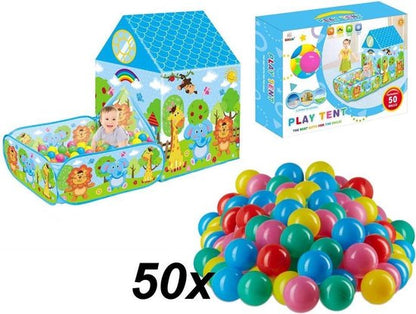 Tente de jeu avec parc + 50 balles colorées