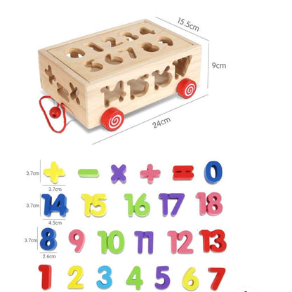 Boîte numérique à roulettes en bois