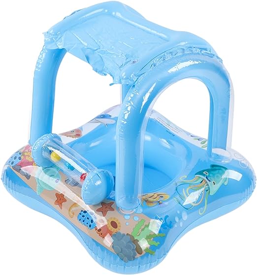 Bouée gonflable avec Pare-Soleil - Bleu