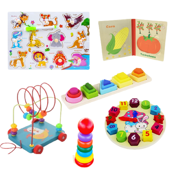 Pack 6 jouets éducatif en bois Montessori