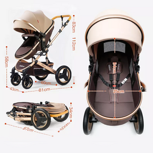 Poussette Belecco – coloris beige marron vue 3