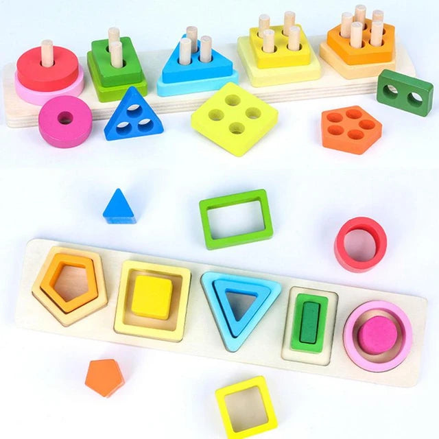 Pack 6 jouets éducatif en bois Montessori