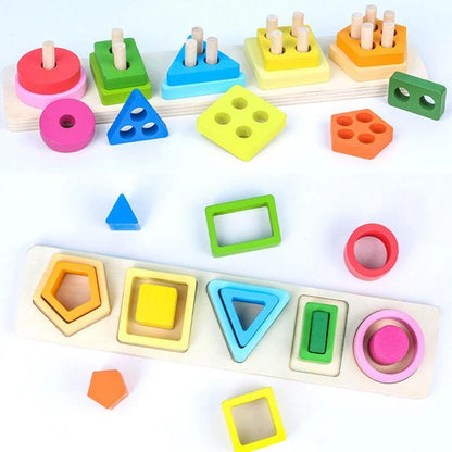 Pack 6 jouets éducatif en bois Montessori