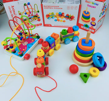 Pack 3 jouets éducatif en bois