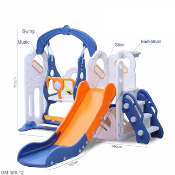 Aire de jeux 5 en 1 pour tout-petits avec toboggan et balançoire