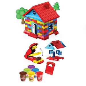 Maison en briques de pâte à modeler avec presse et pots Art Craft Dede, dès 3 ans
