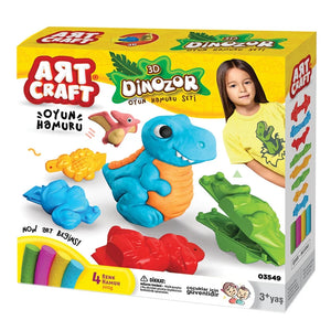 Boîte Art Craft Dinozor pâte à modeler dinosaures 3D Dede réf. 03549, dès 3 ans