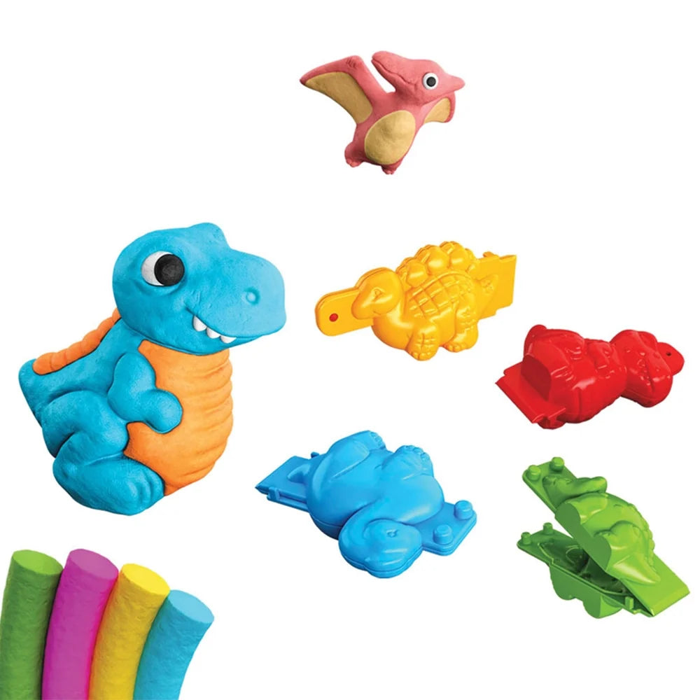 Dinosaures 3D en pâte à modeler réalisés avec le coffret Art Craft