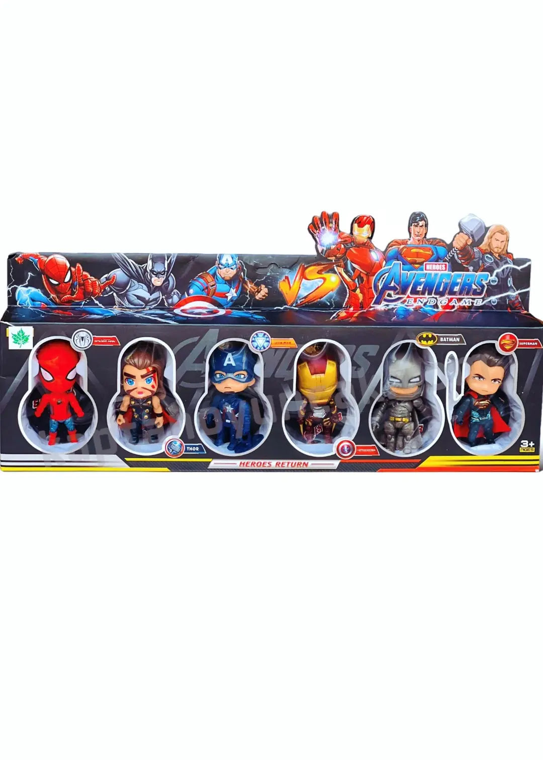 Coffret 6 Figurines Super-Héros Avengers – Spider-Man Thor Iron Man Batman