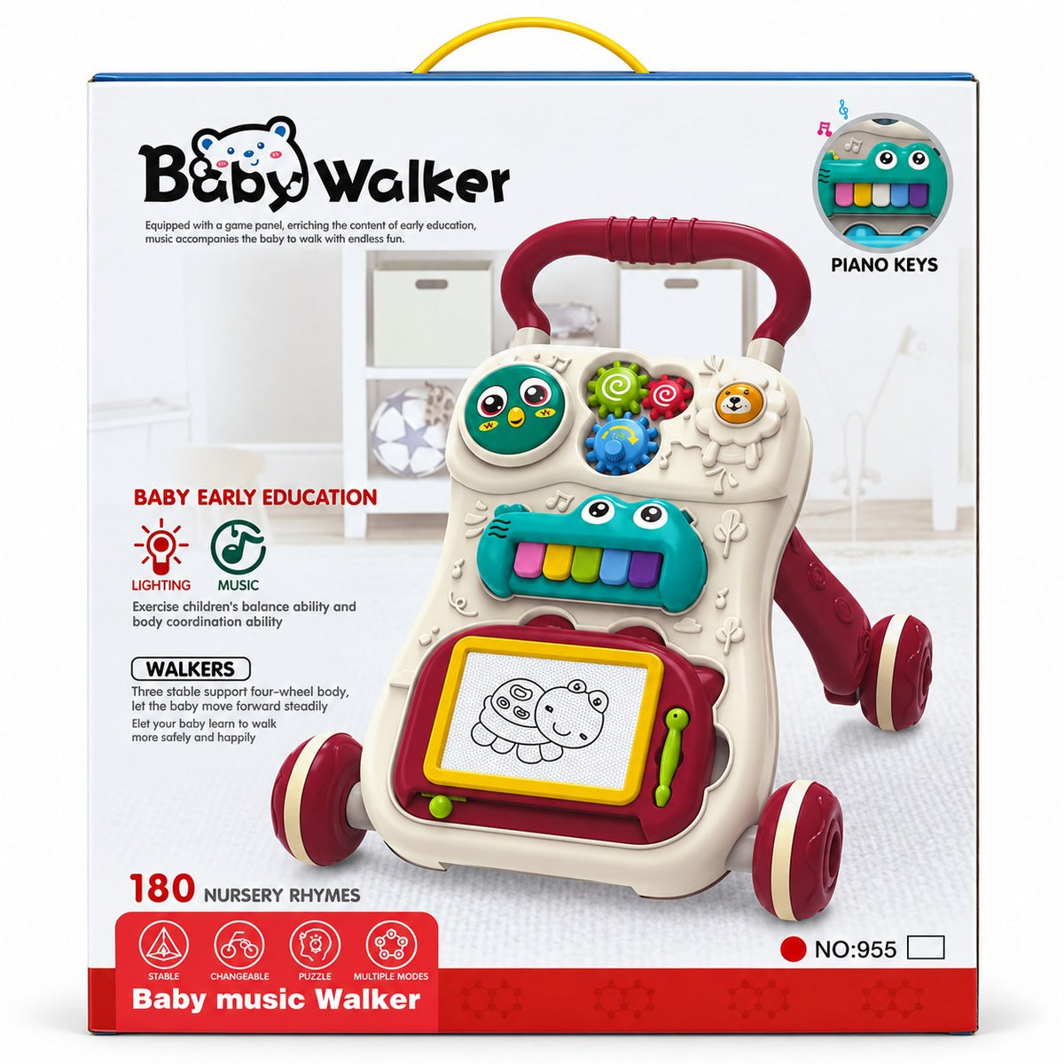 Boîte Baby Music Walker n° 955 : 180 comptines, lumière, musique et touches de piano