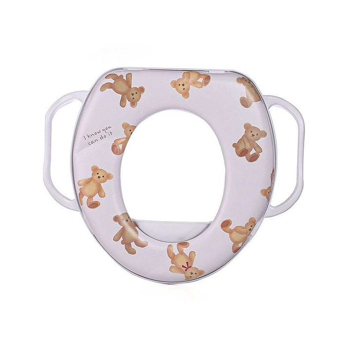 Vue de dessus du réducteur de toilette Babyhug, assise rembourrée