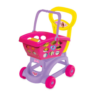 Chariot de marché Barbie avec panier amovible rempli de provisions, 26 pièces, dès 3 ans