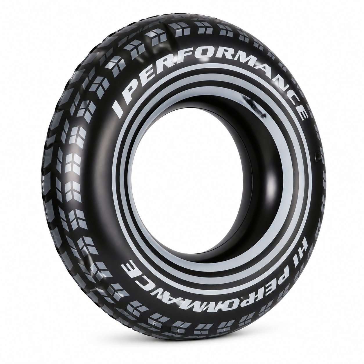 Bouée gonflable noire en forme de pneu Hi Performance, 90 cm de diamètre