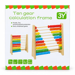 Boîte du boulier en bois 10 rangées, jeu éducatif Montessori dès 3 ans