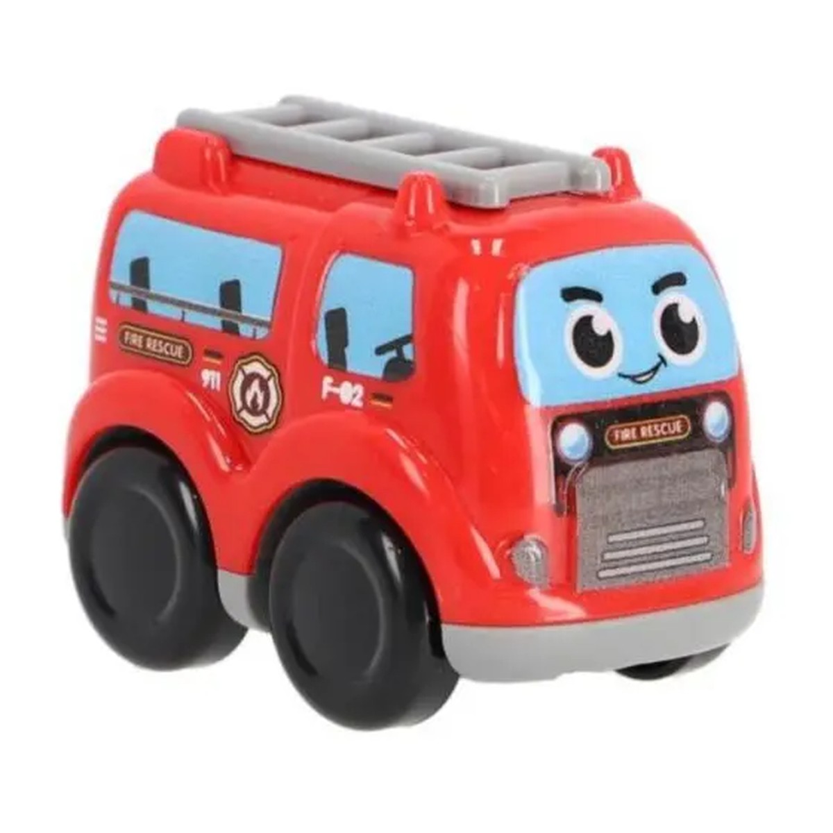 Camion de pompier rouge avec échelle grise inclus dans le coffret
