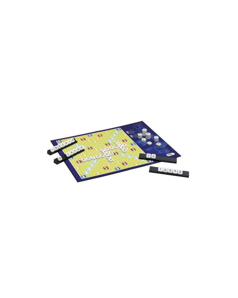 Plateau du jeu des mots Cayro avec ses jetons-lettres et chevalets