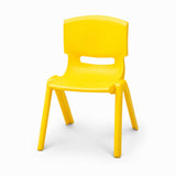 Chaise enfant jaune en plastique moulé, assise 35 cm