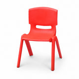 Chaise enfant rouge en plastique moulé avec assise à 35 cm et poignée au dossier
