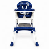 Chaise haute 3 en 1 bleu marine, vue de face en position haute