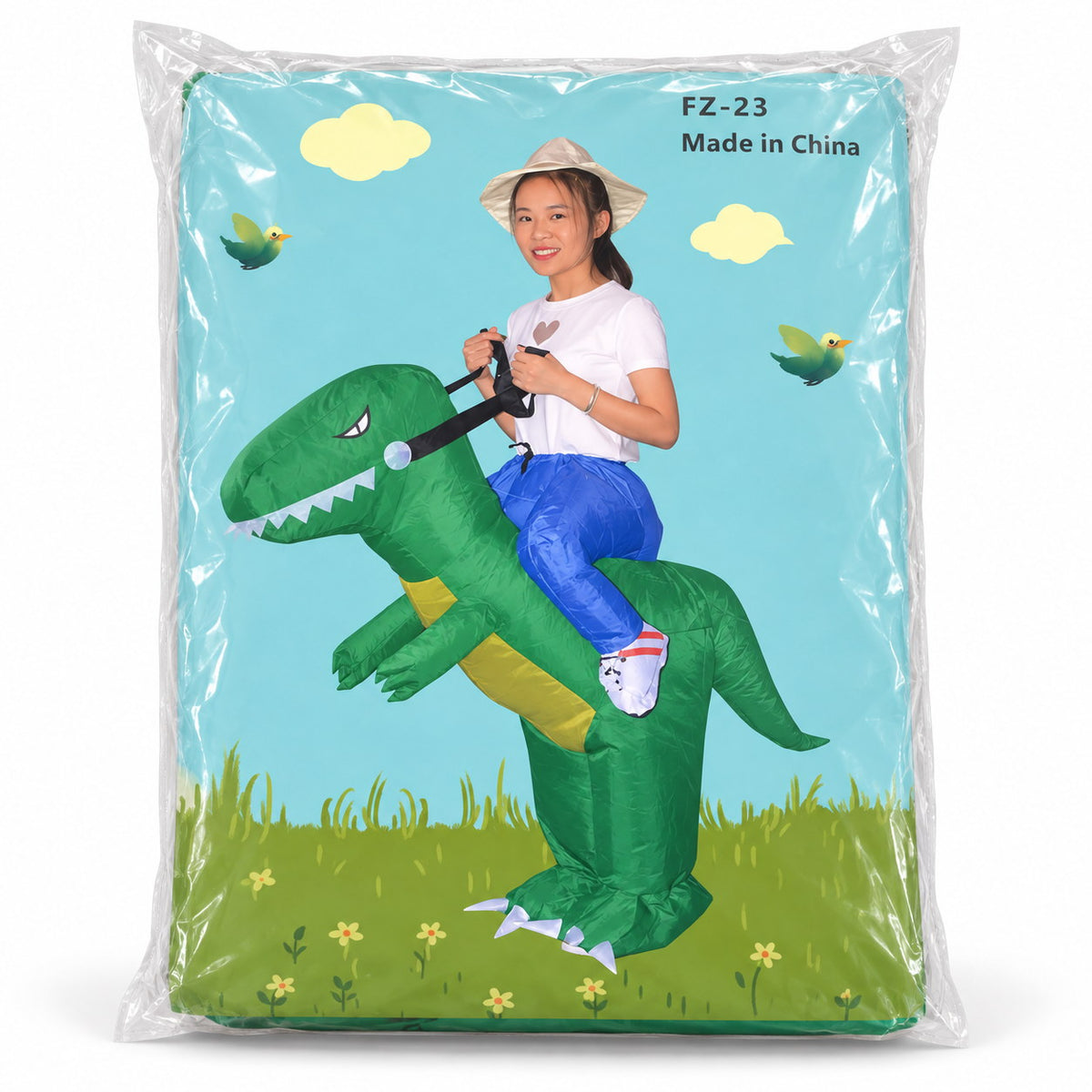 Emballage du costume gonflable dinosaure, sachet plastique référence FZ-23