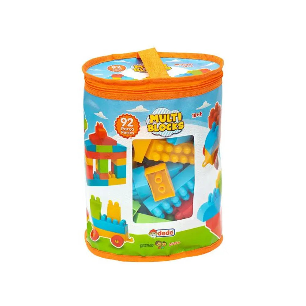 Sac Dede Multi Blocks contenant 92 grosses briques de construction colorées, dès 18 mois