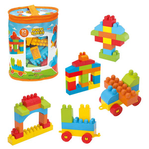Exemples de constructions Dede Multi Blocks : maison, voiture, train et avion