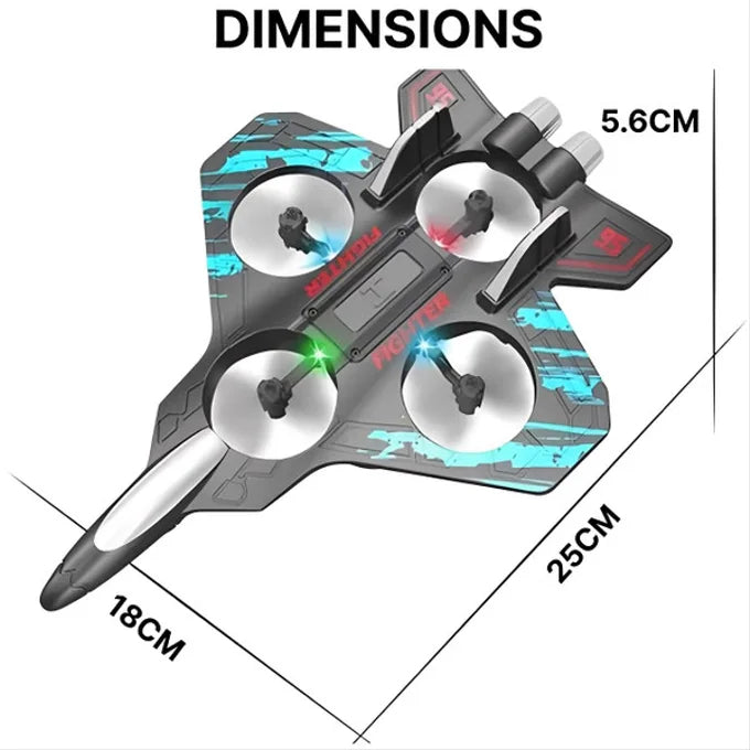 Dimensions du drone F1 : 25 x 18 x 5,6 cm