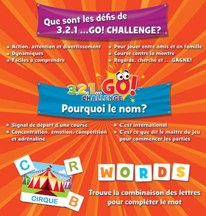 Les défis de la gamme 3,2,1... GO! Challenge : action, attention, course contre la montre