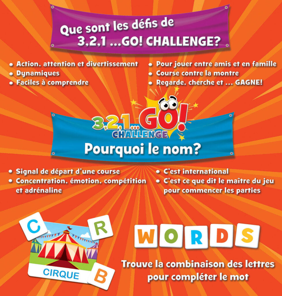 Les défis de la gamme 3,2,1... GO! Challenge : action, attention, course contre la montre
