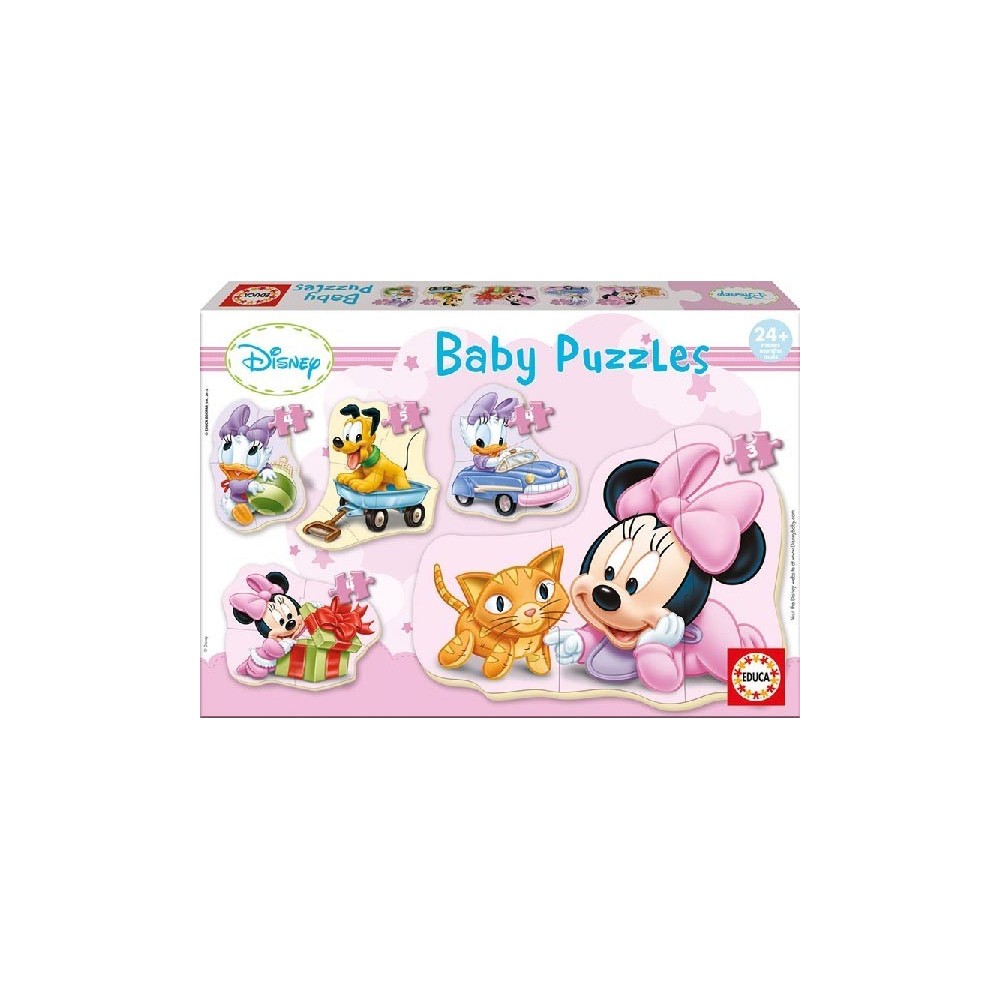 Boîte Educa Baby Puzzles Baby Minnie vue en perspective, mention 24 mois et plus