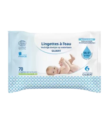 Gilbert lingettes à l’eau - 70 unités
