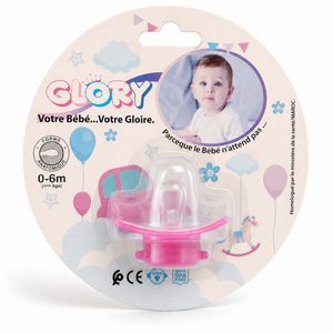 GLORY Sucette anatomique 0-6 mois coloris Rose, sans BPA, homologuée ministère de la Santé Maroc